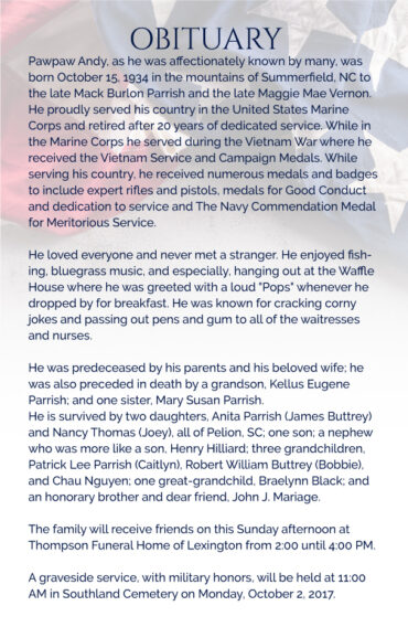 US Army Funeral Program