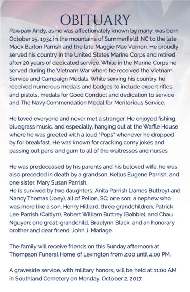 Air Force Funeral Program
