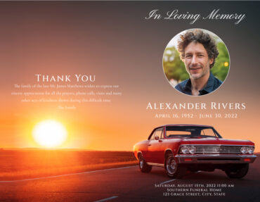 Muscle Car Funeral Program