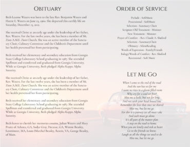 Muscle Car Funeral Program