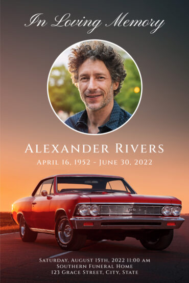 Classic Muscle Car Funeral Easel Poster