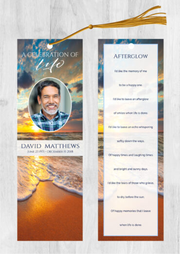 Ocean Beach Sunset Memorial Bookmark