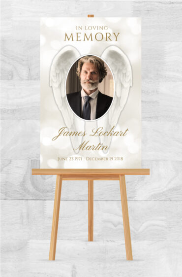 Angel Wings Funeral Easel Poster