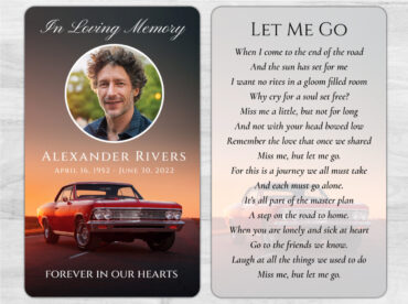 Muscle Car Memorial Prayer Card