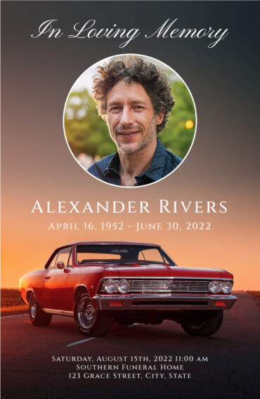Muscle Car Funeral Program