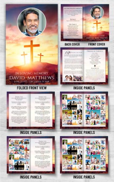 Christian Cross Funeral Program