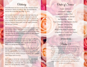 Roses Funeral Program