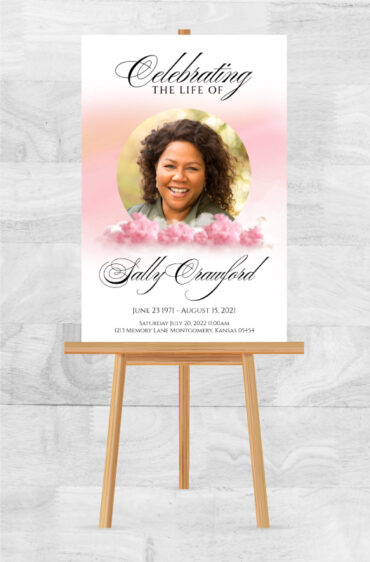 Pink Clouds Memorial Easel Poster