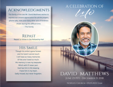 Lake Dock Funeral Program