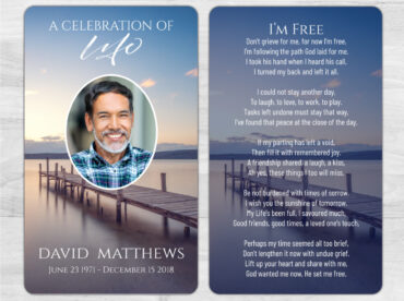 Lake Dock Memorial Prayer Card