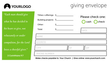 Tithe & Offering Envelopes custom funeral program