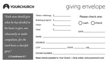 Church Giving Envelope church banner printing