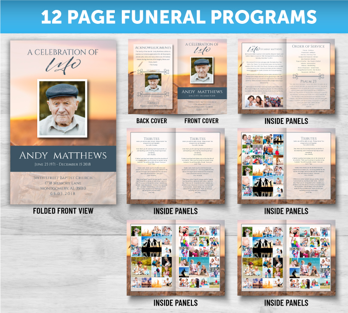 12 Page Funeral Programs 12 Page Funeral Programs