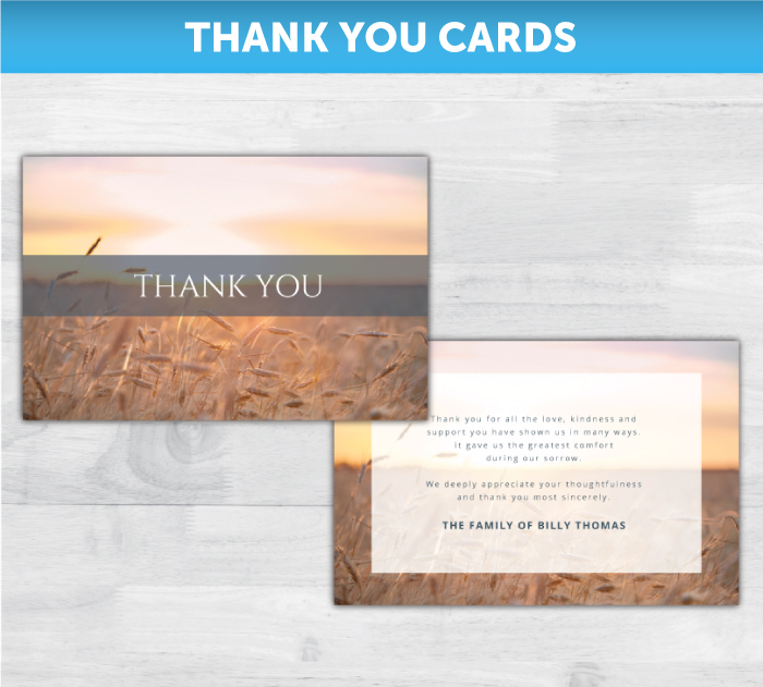 Funeral Memorial Thank You Cards Funeral Memorial Thank You Cards