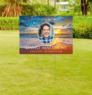 Beach Theme Memorial Yard Sign In loving Memory