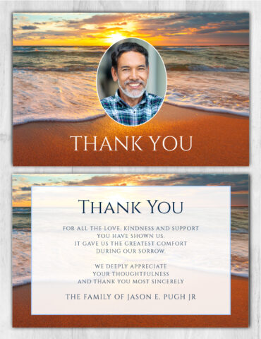 Beach Theme Funeral Thank You Card