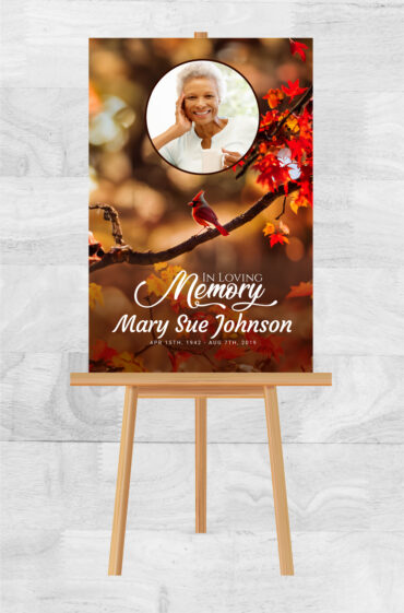 Red Cardinal Funeral Memorial Poster