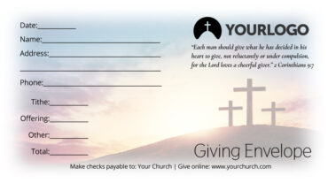 Calvary Tithe Giving Church Envelope Calvary Tithe Giving Church Envelope
