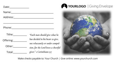 Global Missions Tithe Giving Envelope Church Global Missions Tithe Giving Envelope Church
