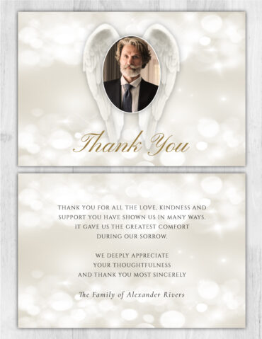 Angel Wings Funeral Thank You Cards