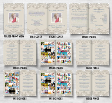 Beautiful Lace Funeral Program
