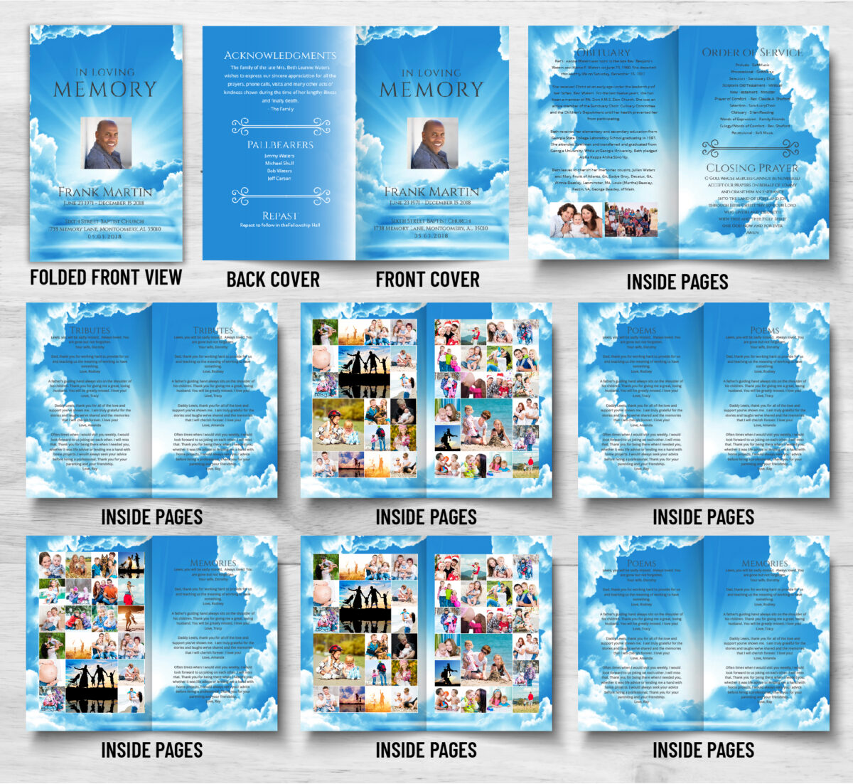 16 Page Funeral Program - 1085 - Memorial Prints - Memorial & Funeral ...