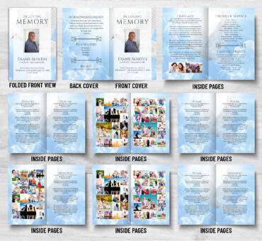 Dove Clouds Funeral Memorial Program