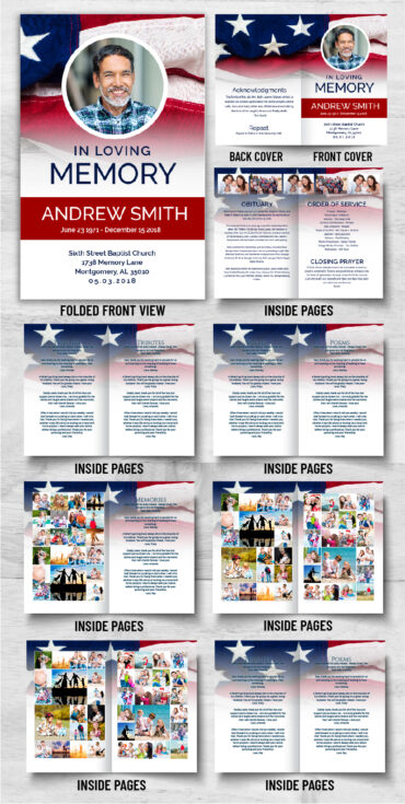 American Flag Funeral Memorial Program