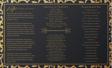 Black And Gold Trifold Funeral Program