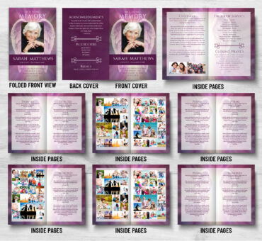 Purple Angel Wings Funeral Program