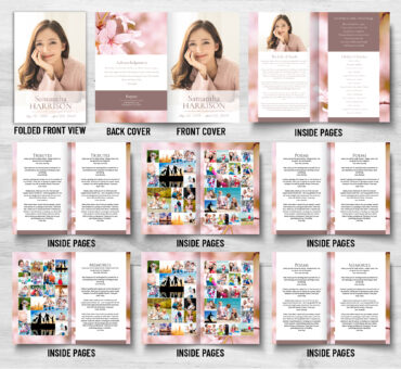 Cherry Blossom Funeral Program
