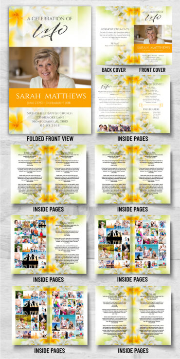 Flowers Funeral Memorial Program