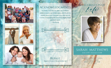 Ocean Theme Trifold Funeral Memorial Program