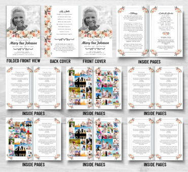 Flower Border Funeral Program