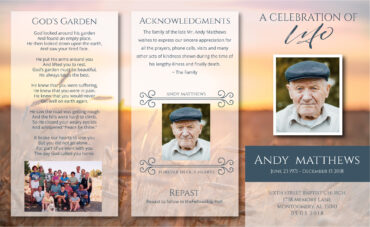 Wheat Field Trifold Funeral Memorial Program