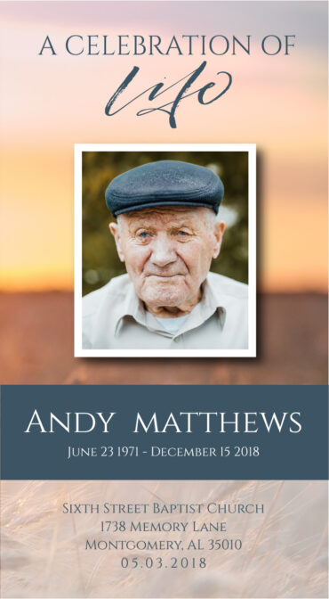 Wheat Field Trifold Funeral Memorial Program