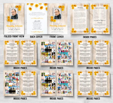 Daisy Flower Funeral Program