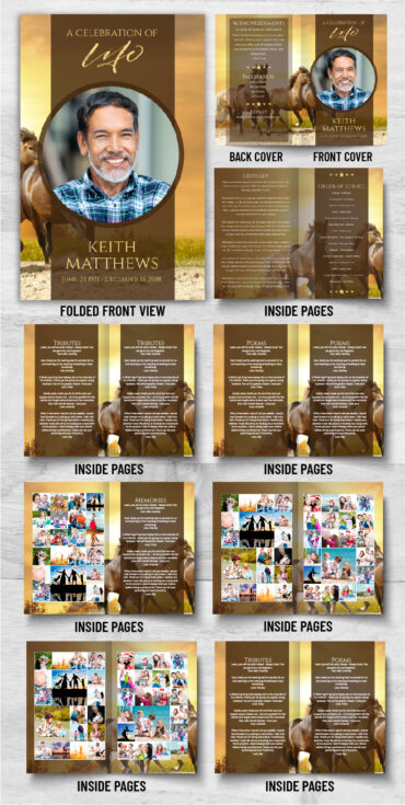 Horse Lover Rider Funeral Program