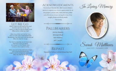 Butterfly Trifold Funeral Program