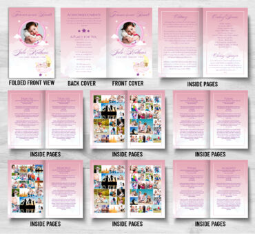 Funeral Program for a child stars moon