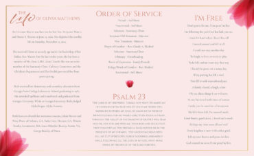 Tulip Trifold Funeral Memorial Program
