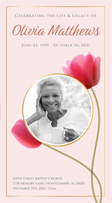 Tulip Trifold Funeral Memorial Program