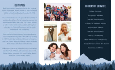 Mountain Tri-fold Funeral Memorial Program