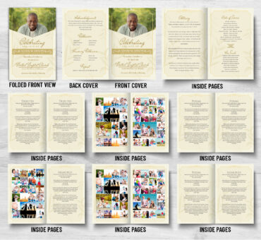 Gold Leaf Funeral Program