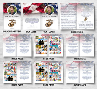 Marines American Flag Funeral Program