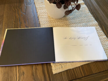 Purple Dove Clouds Funeral Memorial Guest Book