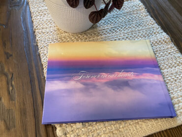 Purple Dove Clouds Funeral Memorial Guest Book