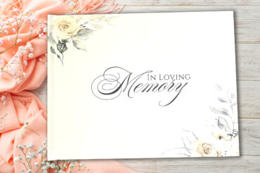 Funeral Memorial Guest Book Floral Roses