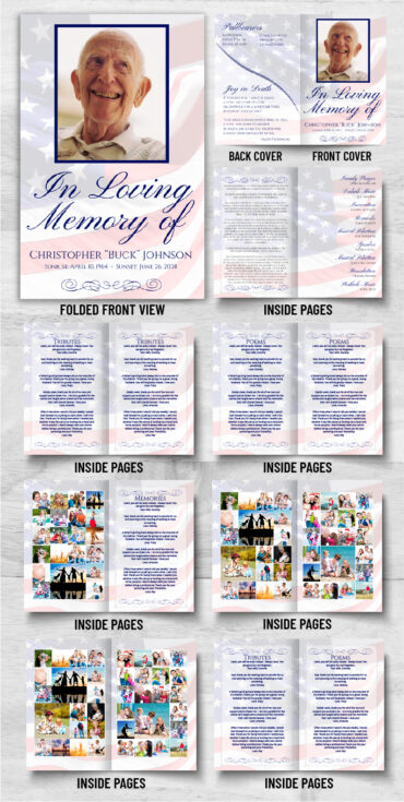 American Flag Funeral Memorial Program