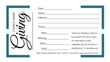 Church Tithe Giving Envelope Church Tithe Giving Envelope